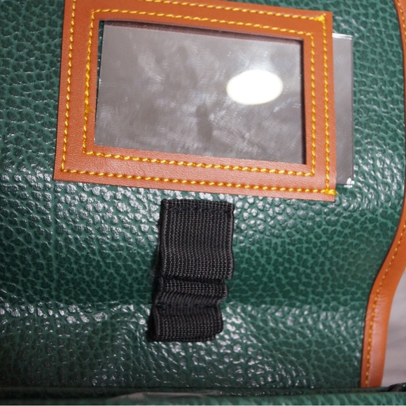 Green Vintage Backpack Pebbled Leather Feel - Picture 7 of 8